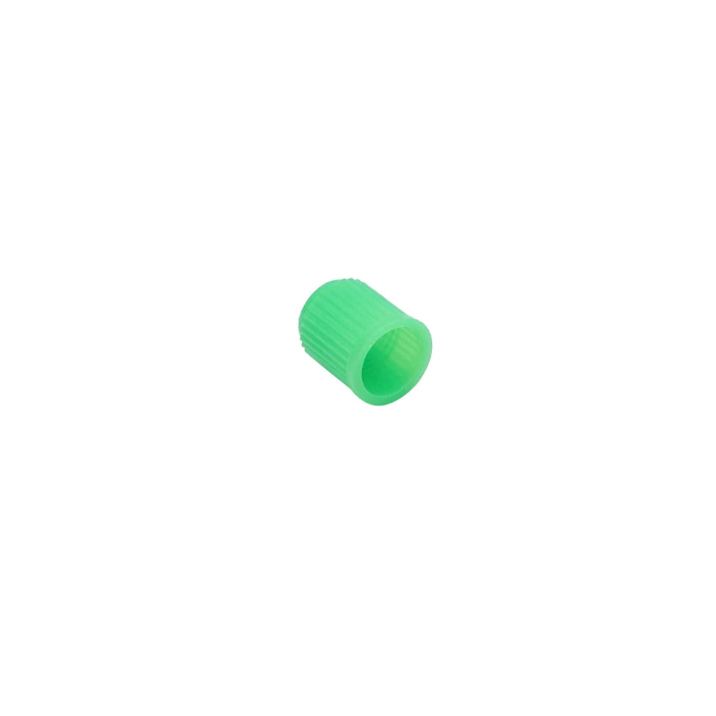 Cappuccio verde in plastica per valvola del pneumatico