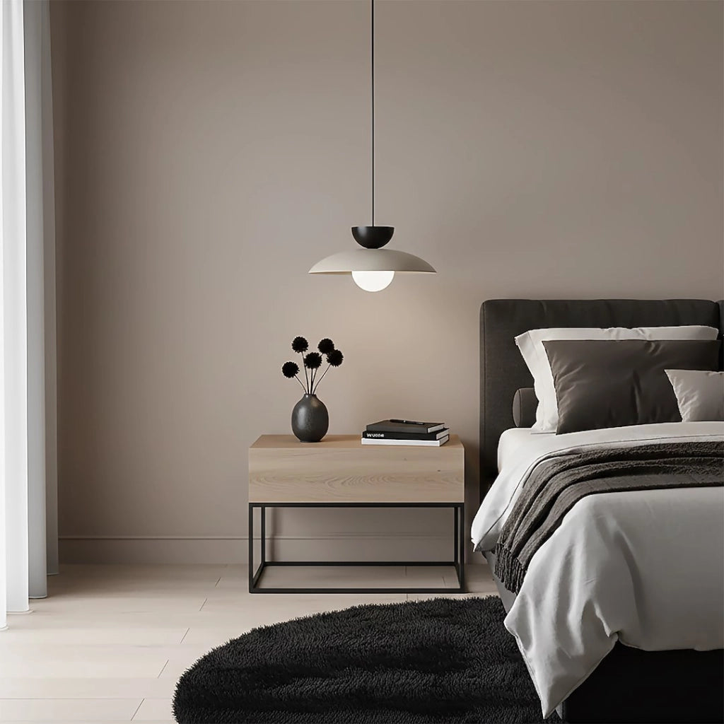 Lampada sospesa minimalista MULAN beige Emibig 1xG9
