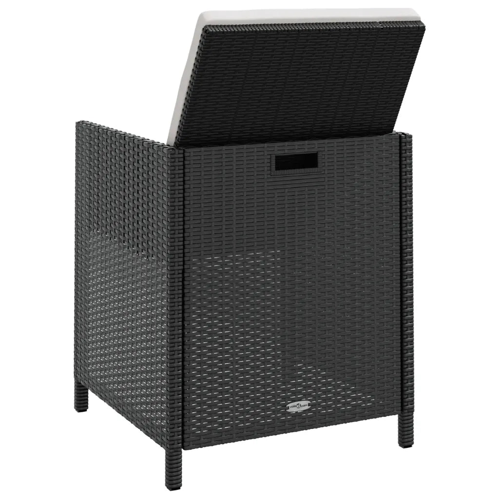 Set da Pranzo da Giardino 13 pz Polyrattan e Legno Acacia Nero