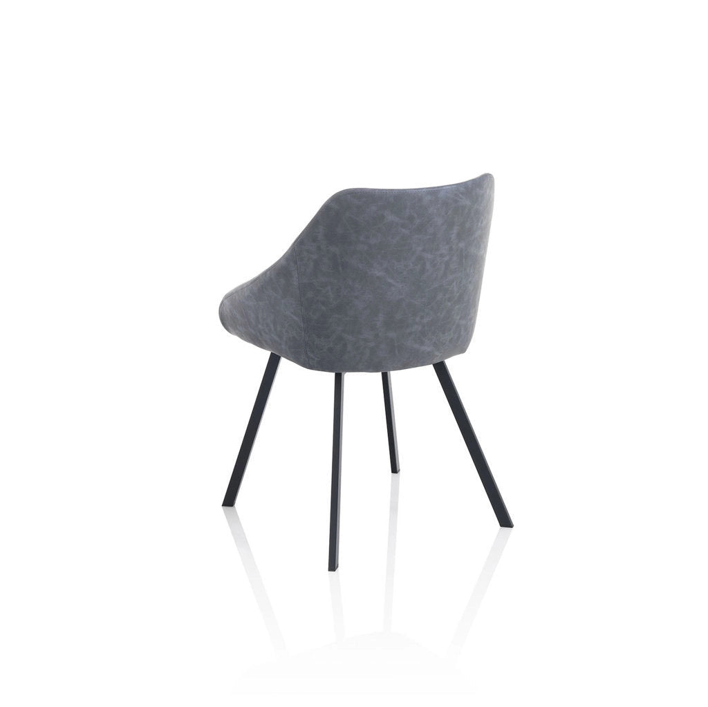 Set 2 Sedie 51x44x77 cm in Similpelle Grigio