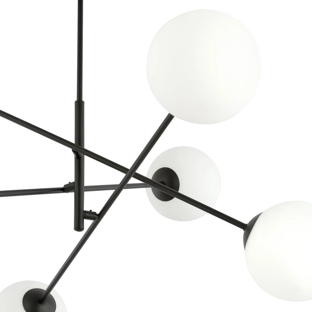 Lampadario Emibig Linear 6 nero/opalino 6xE14 102cm