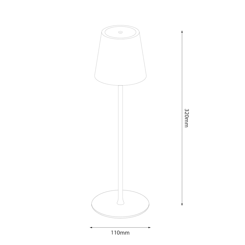 Lampada da tavolo nera Toscana LED 2W 3000-6000K Milagro