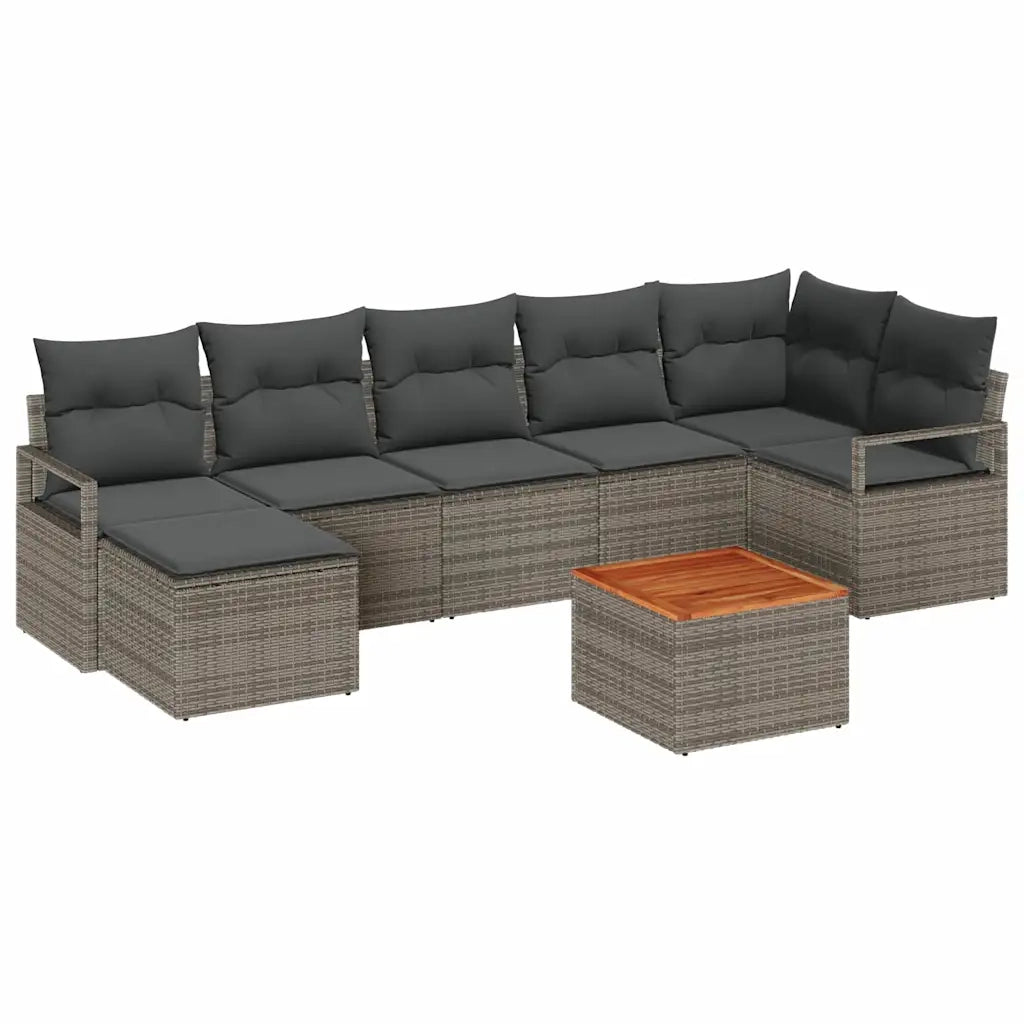 Set Divano da Giardino 8 pcs Grigio polyrattan 3356403