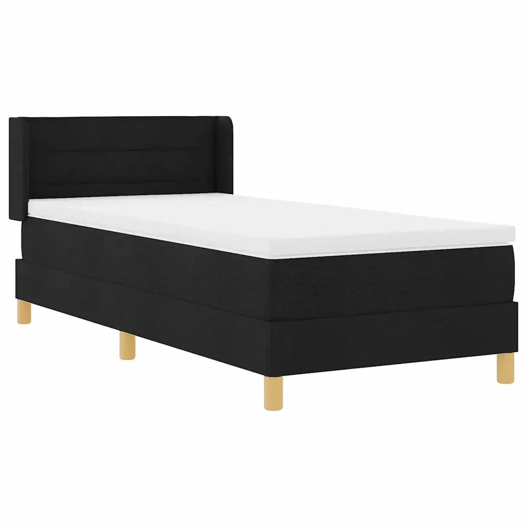 Letto a molle con materasso Nero 200 x 100 cm Tessuto 3341218
