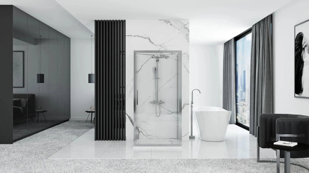 Cabina Doccia A Parete Rea Rapid Swing Chrome 120x90