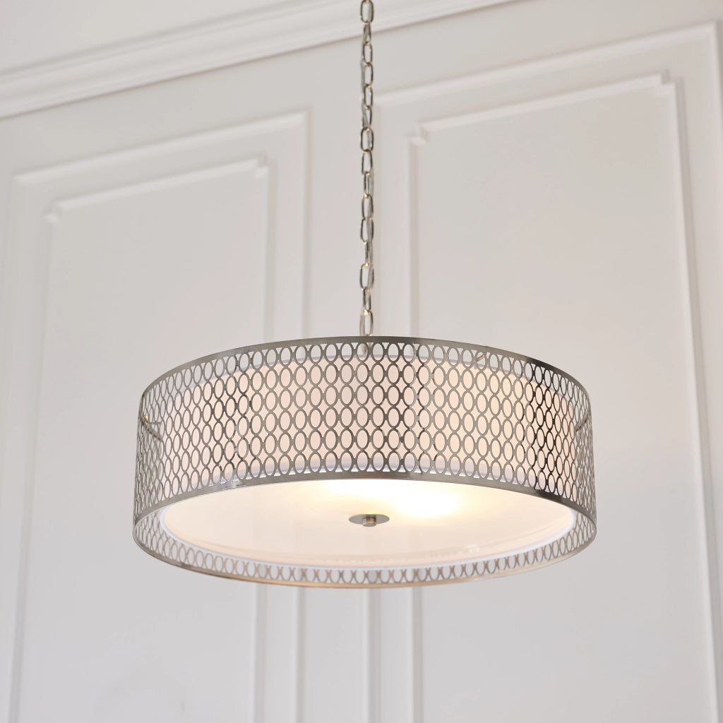 Lampadario Cordero Endon tondo nichel satinato 3xE27