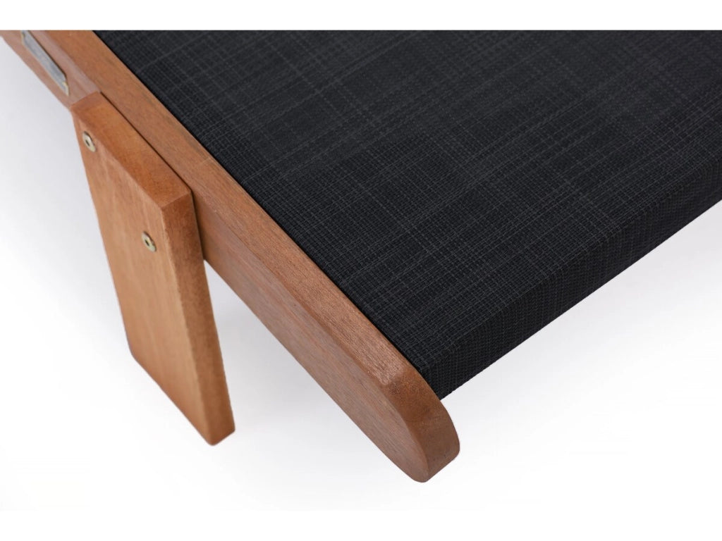 Lettino da sole in legno esotico "Saigon" - Acero - Nero