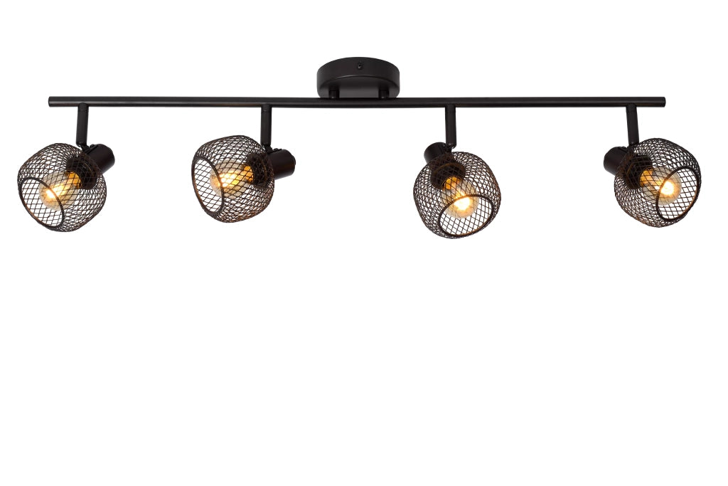 Plafoniera loft Maren 4 faretti nera 76cm E14 Lucide