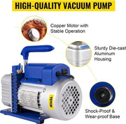 Pompa a vuoto - 4,8 CFM 1-3 HP, con misuratore - Blu