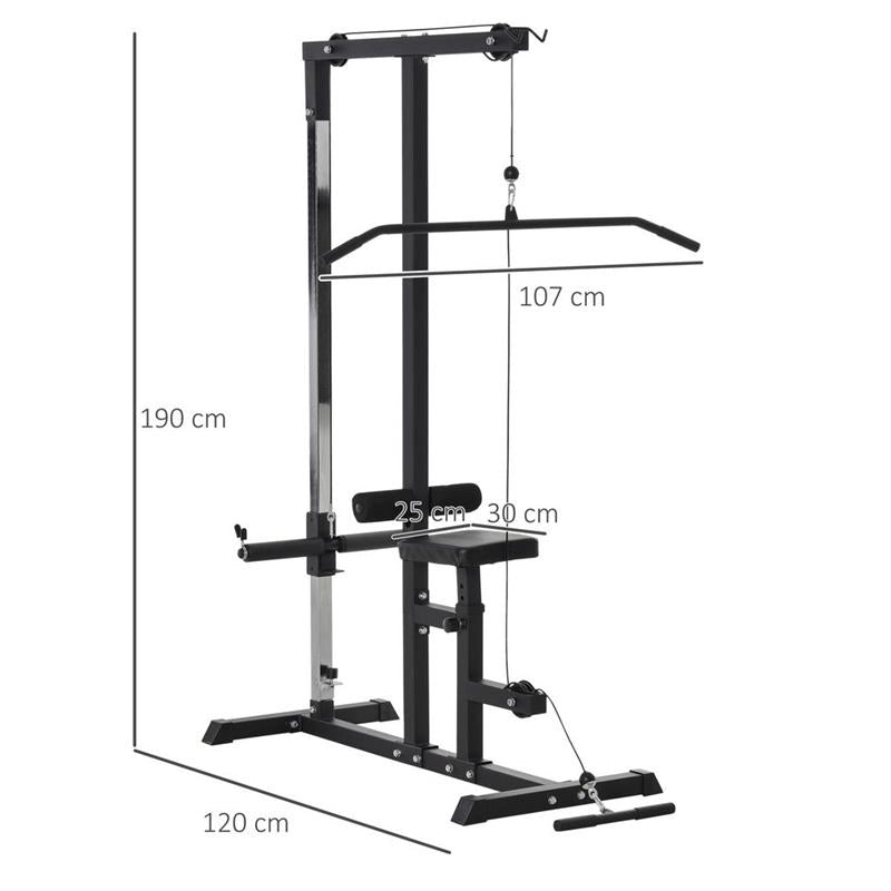 STAZIONE FITNESS PULL DOWN PER PALESTRA A CASA NERO