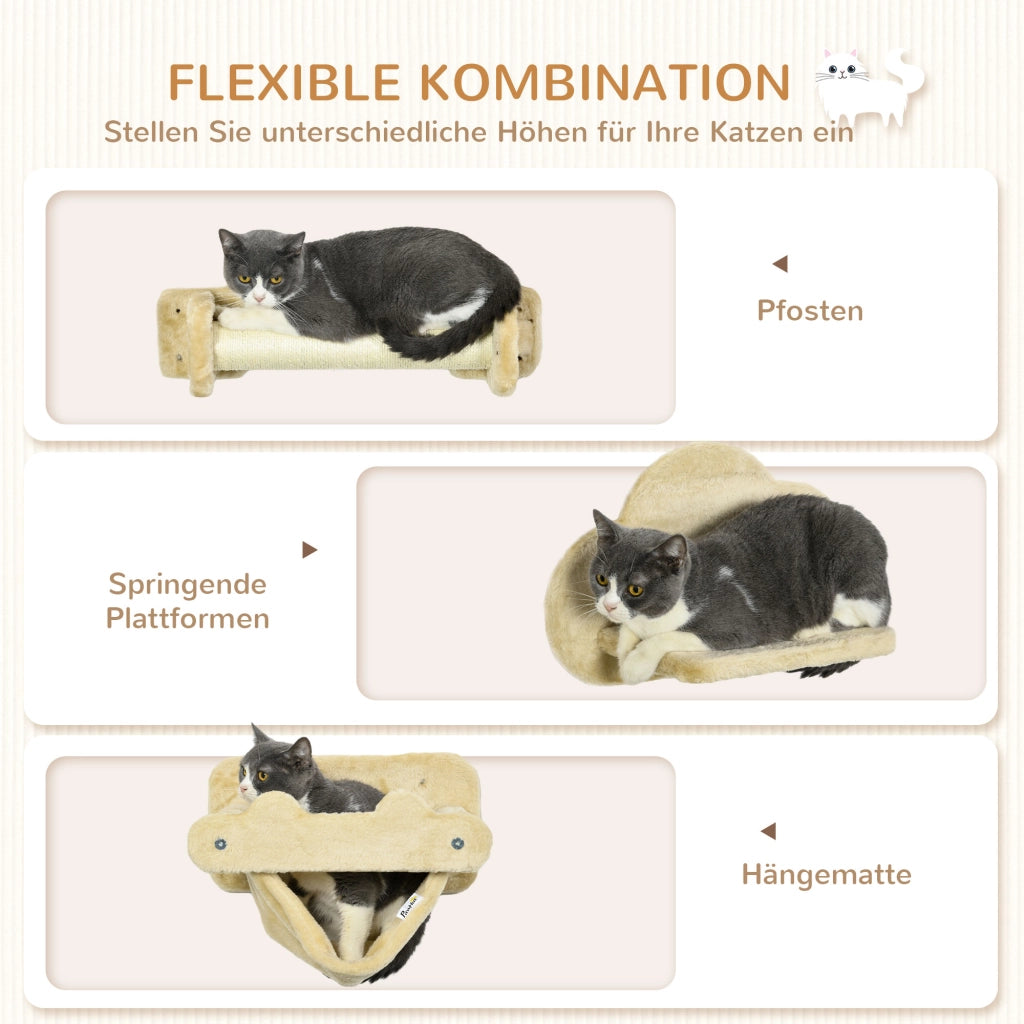 Casetta per Gatti con Amaca e Piattaforme ¨C Minimal ¨C Beige