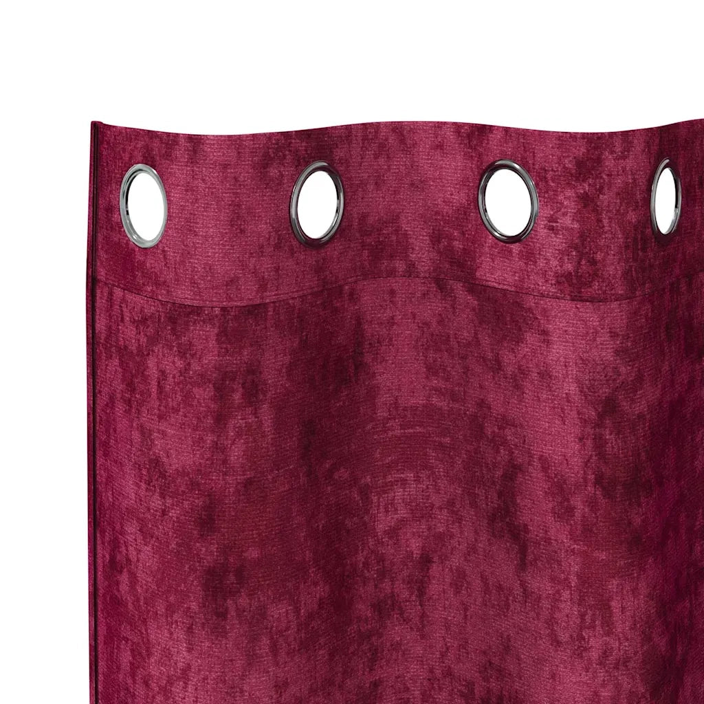 Tende in Velluto 2 pz Rosso vino 245 x 140 cm Velluto