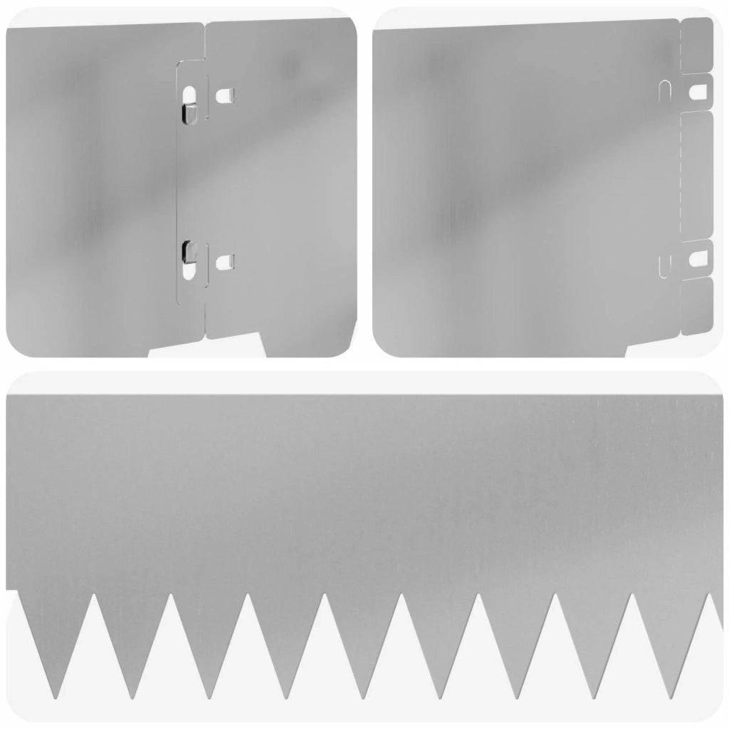 Bordura per Prato 10 pcs 103 x 20 cm metallo Argento 8008281