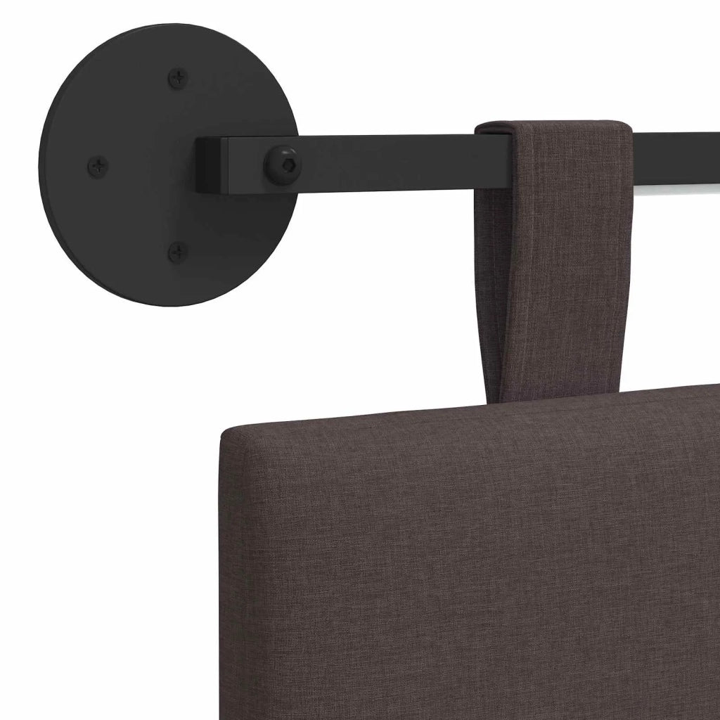 Testiera | Testata sospesa Con luce LED Marrone Scuro Tessuto