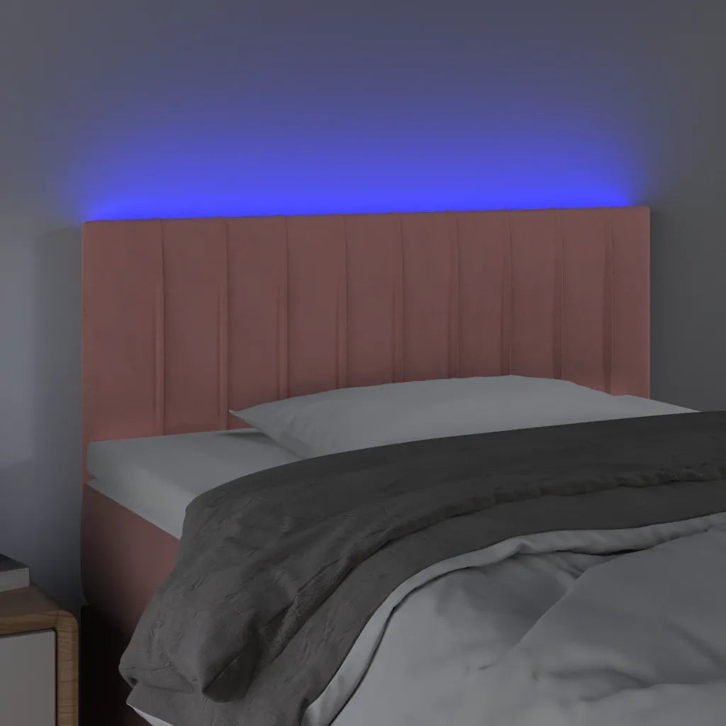 Testiera a LED-Testata con LED Rosa 90x5x78/88 cm in Tessuto 817286
