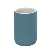 Portaspazzolini bagno da appoggio blu in ceramica soft touch Spring
