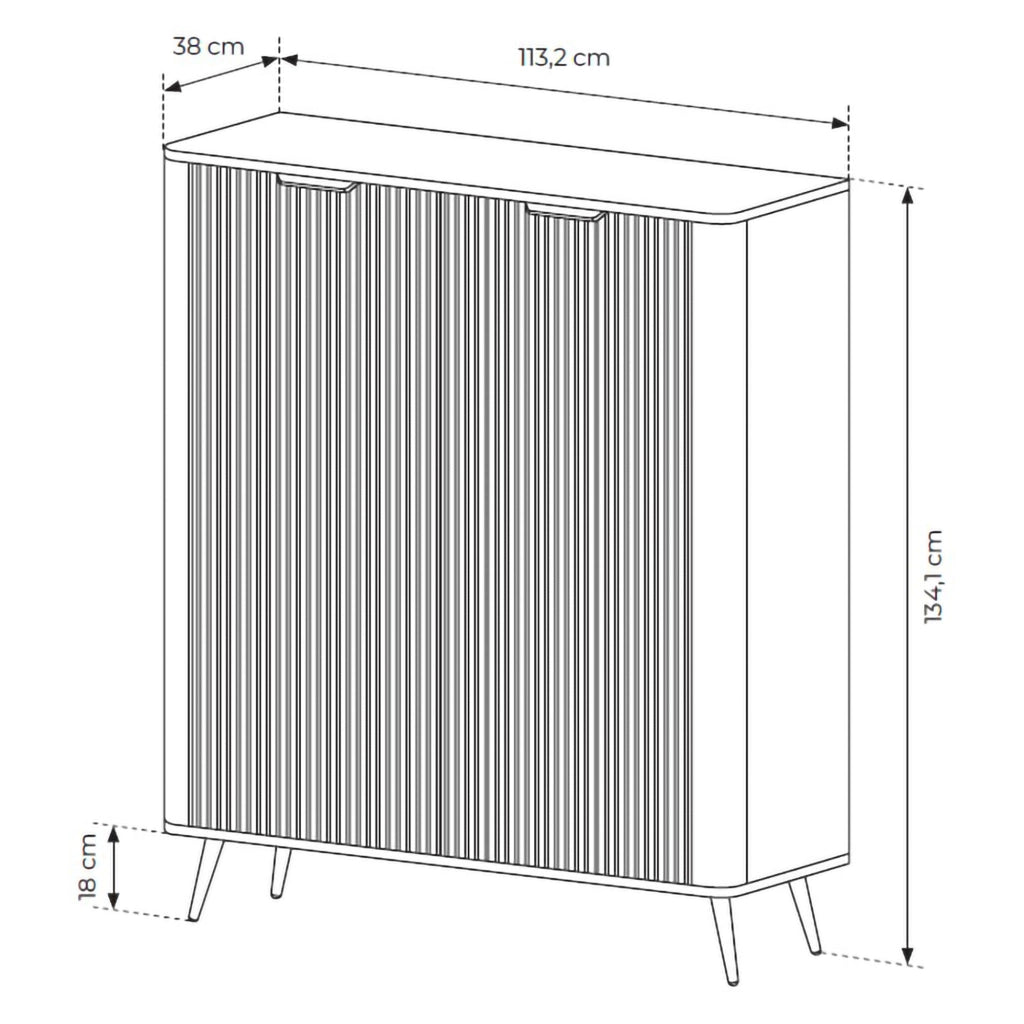 Madia Nerrio, Credenza 4 Ripiani, 113x38x134h cm Beige
