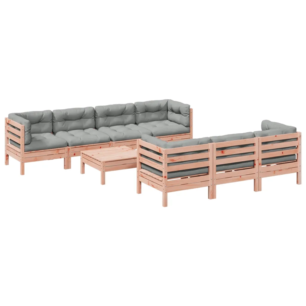 Set Divani da Giardino 8 pz con Cuscini Massello Abete Douglas 3299329