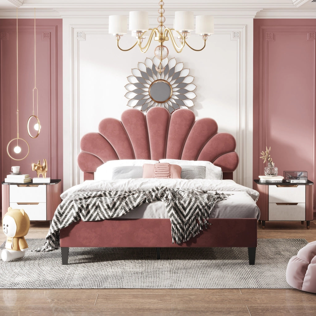 letto imbottito velluto rosso fagiolo 140 x 200 cm