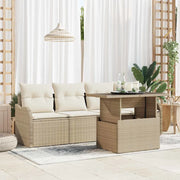 Set Divano da Giardino 5 pcs Beige Rattan in Polipropilene 3357104
