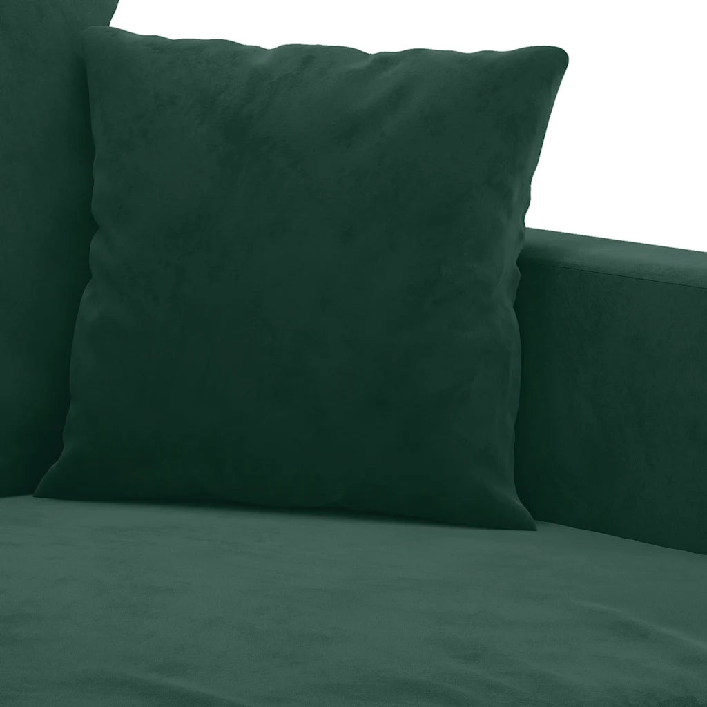 Set di Divani 2 pz con Cuscini Verde scuro in Velluto