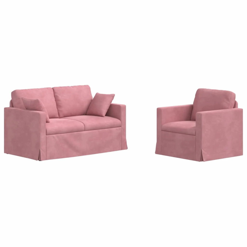 Set di divani 2 pcs Rosa 138 x 78 x 80 cm Velluto