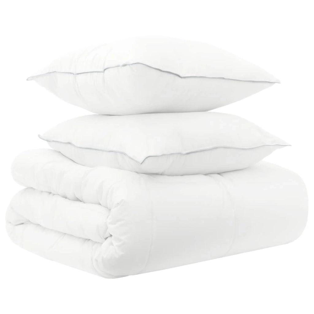 Set di Piumoni 3 pz 240 x 220 cm Tutte le stagioni Bambù Bianco 3432979