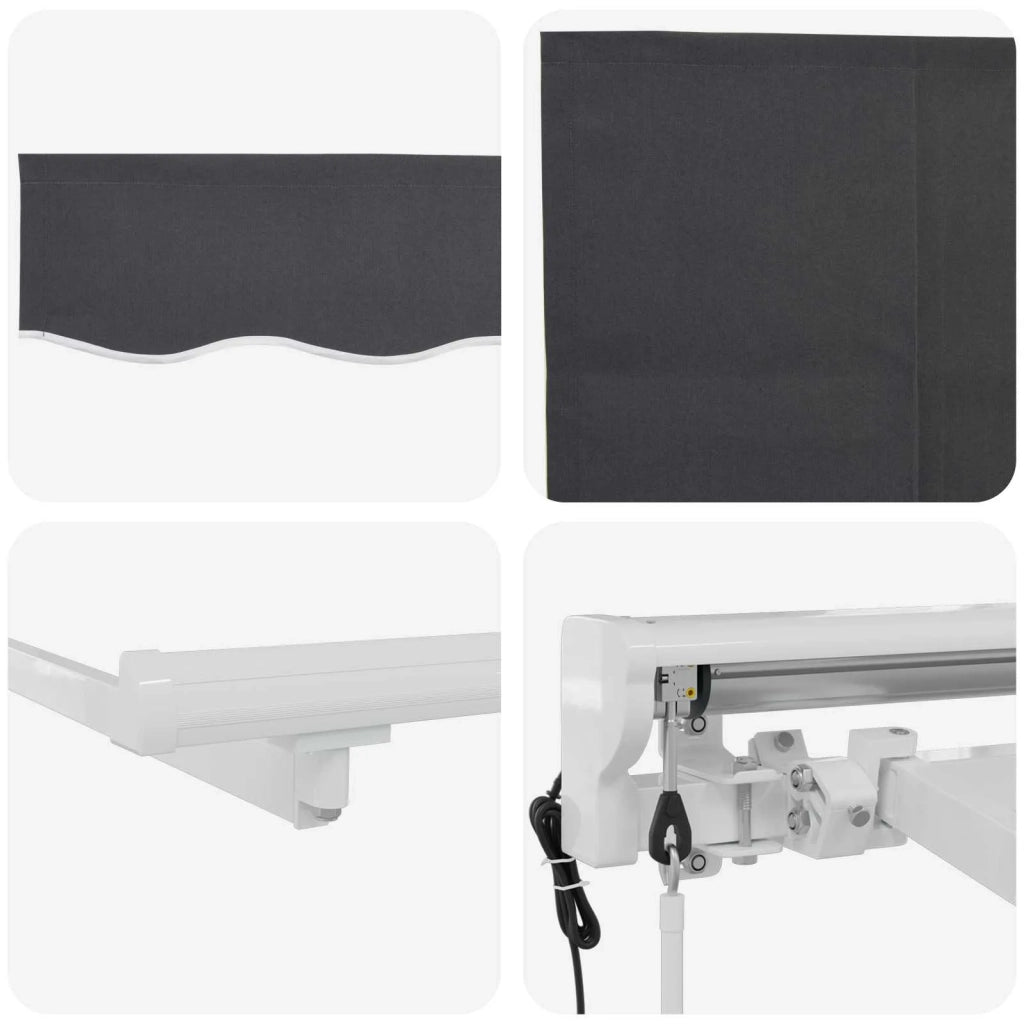 Tenda Retrattile Antracite 400 x 200 cm Poliestere e Alluminio 3329800