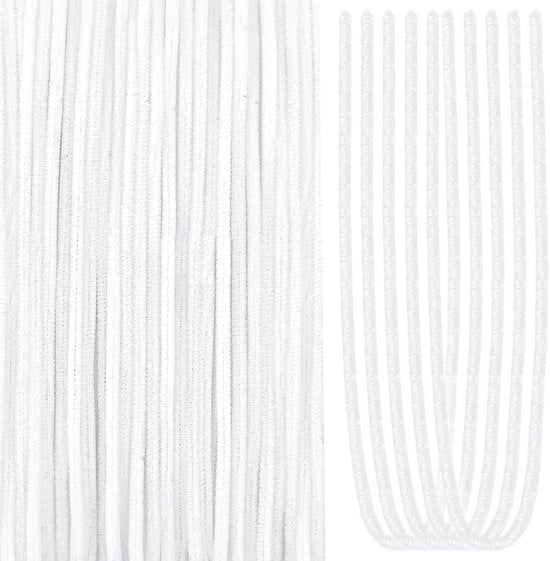 Pijpenragers in Bianco 60 cm - 100 pezzi - Materiali per fai da te - Attività creative - Progetti di DIY - Migliorata coordinazione mano-occhio