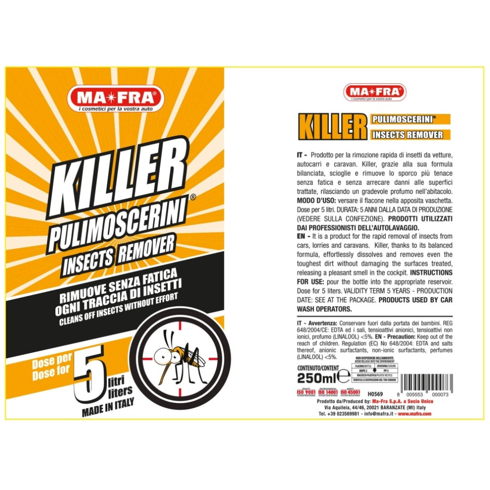 Mafra killer pulimoscerini rimuovi insetti per auto 250 ml
