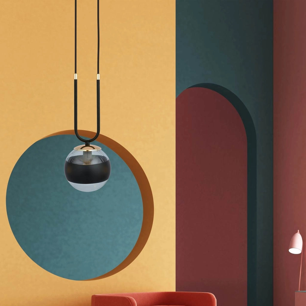 Emibig GLAM lampada a sospensione E14 nera oro Ø15 cm