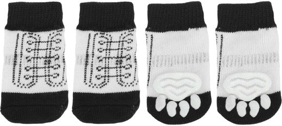 Calze antiscivolo per cani - Set da 4 pezzi - Protezione per zampe - Trazione con gel di silice - Poliestere caldo - Taglia L - Scarpe per cani
