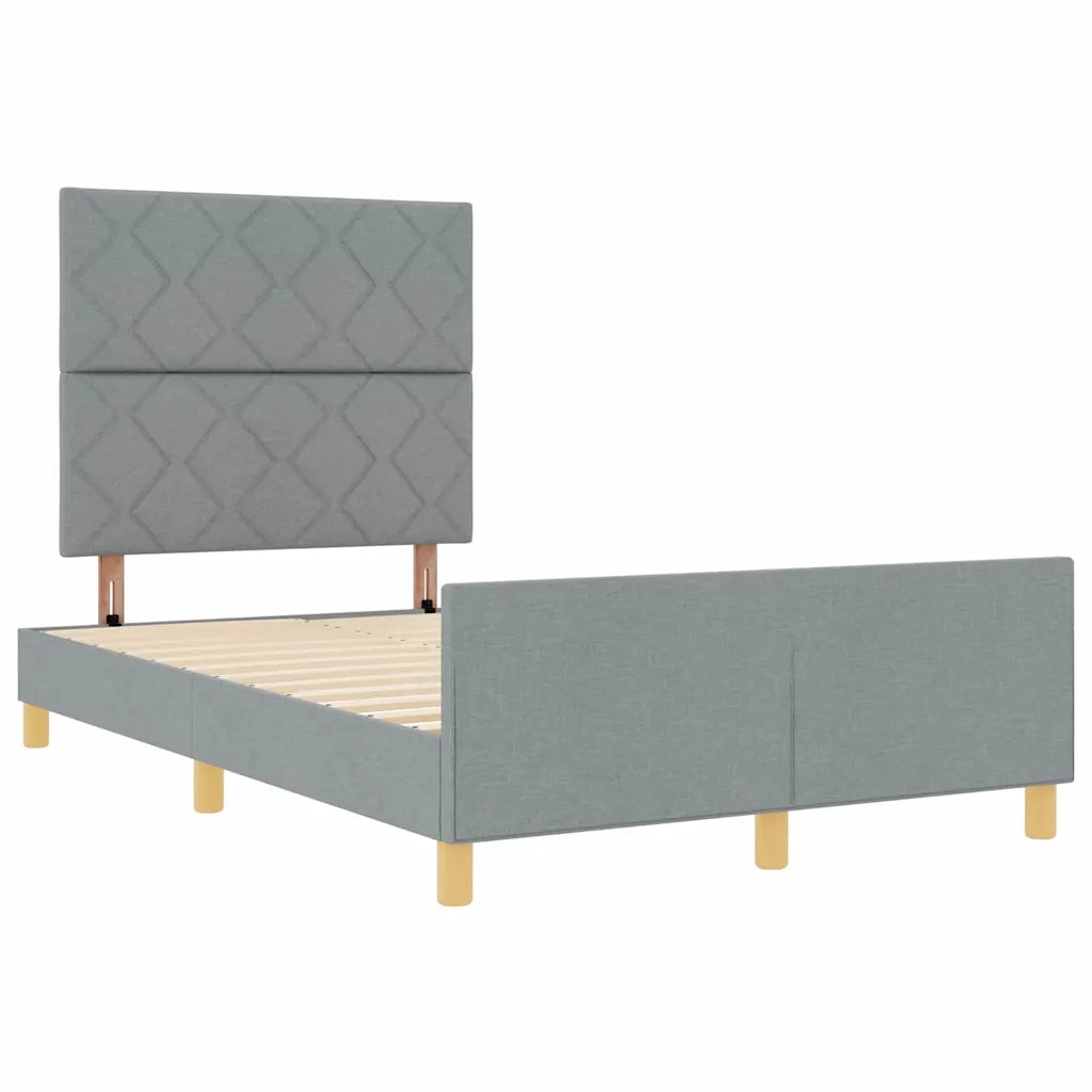 Struttura del letto-Giroletto Grigio chiaro 120 x 190 cm Tessuto 273311