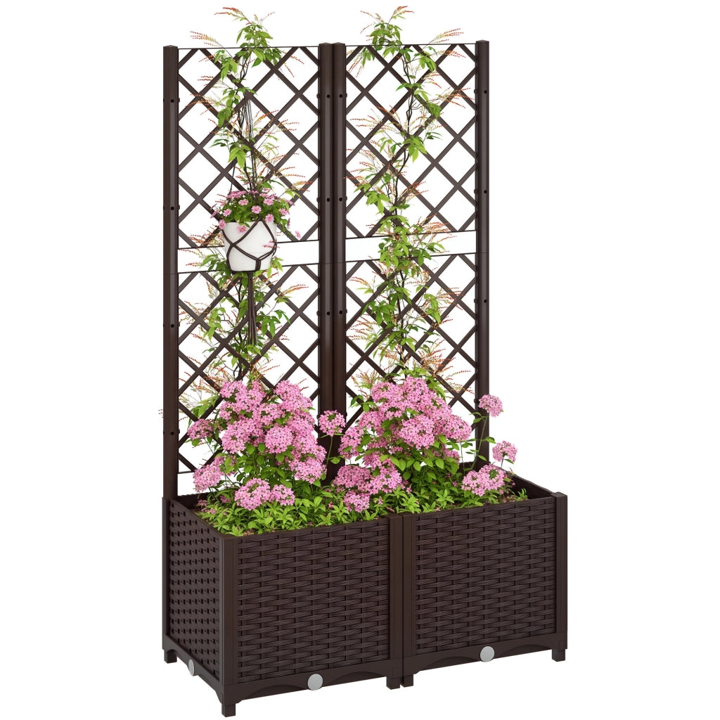 Letto da giardino rialzato con griglia ¨C Minimal ¨C 80x40x135 cm marrone