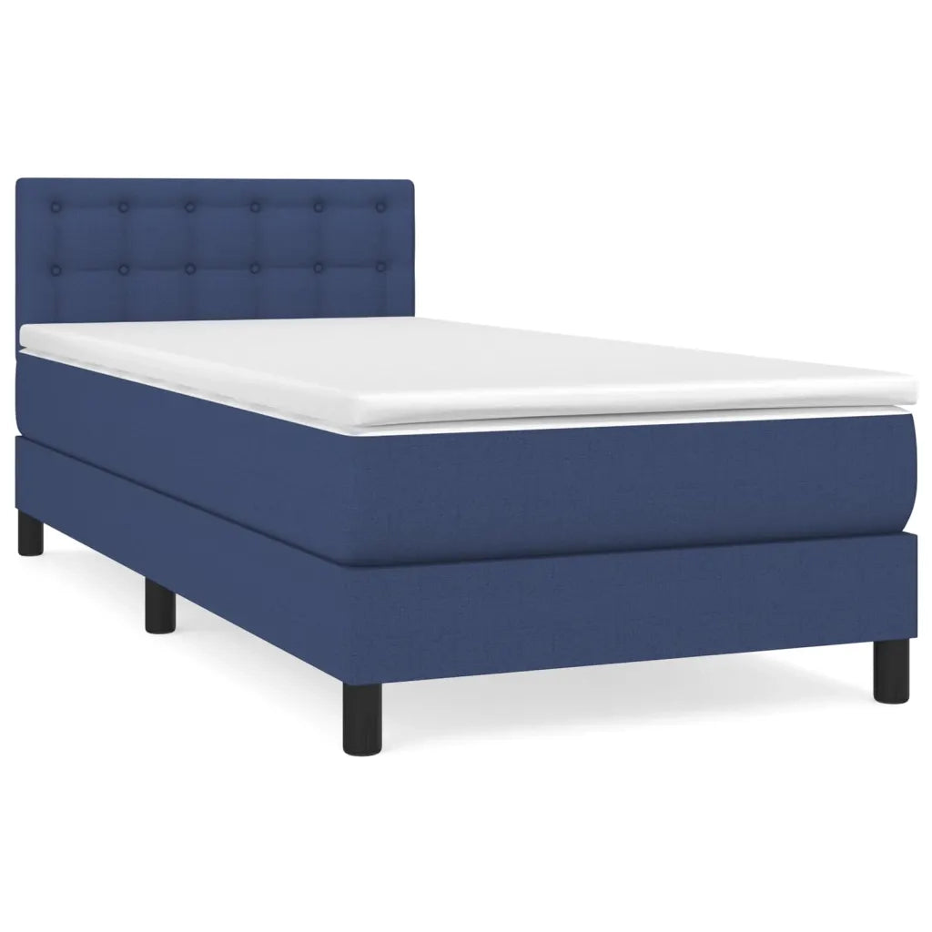 Giroletto a Molle con Materasso-Struttura Letto Blu 90x200 cm inTessuto 488789
