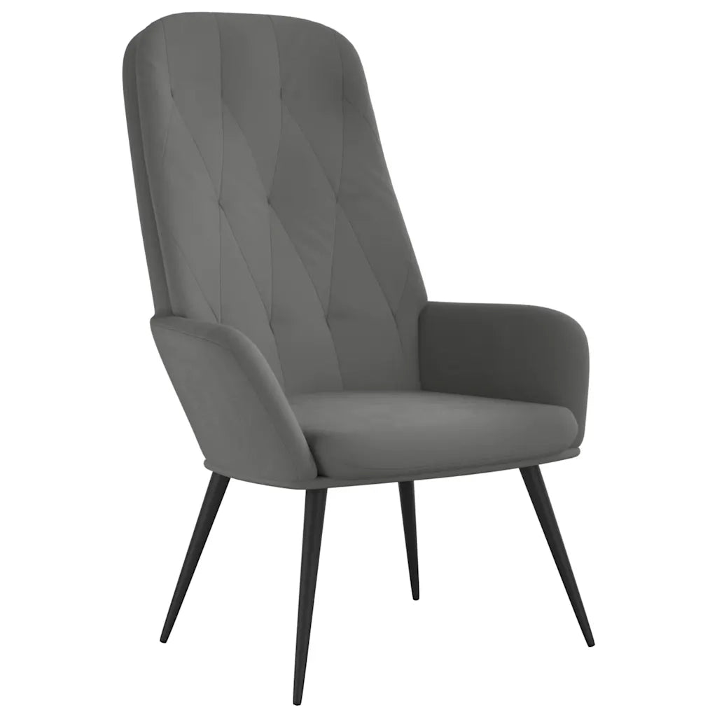 Sedia Relax Grigio Scuro in Velluto 341195