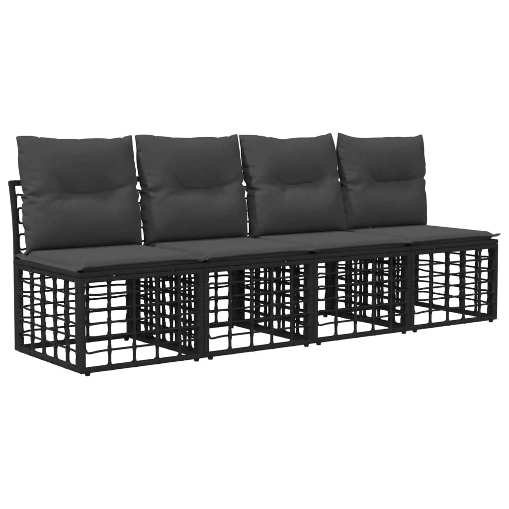 Set Divano da Giardino 8 pz Nero e Grigio scuro polyrattan 3437967