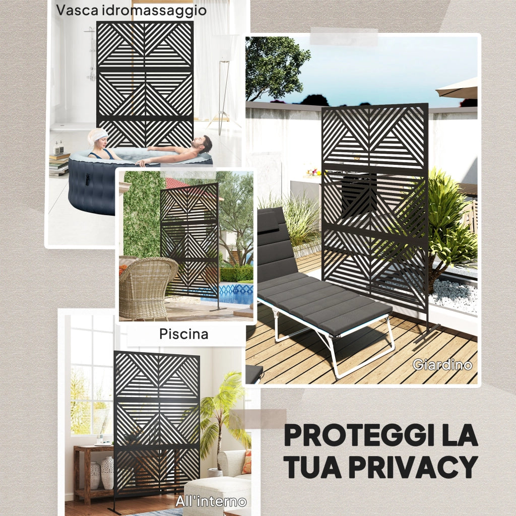 Traliccio Separ¨¦ Divisorio da Giardino ¨C Minimal ¨C 122x45x198 cm, Nero