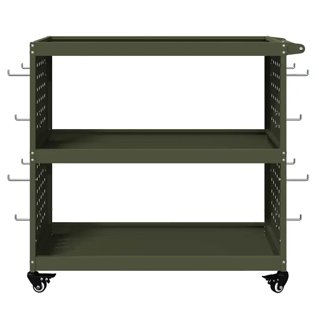 Carrello per Attrezzi con ruota Verde oliva 75 x 35 x 73 cm 874542