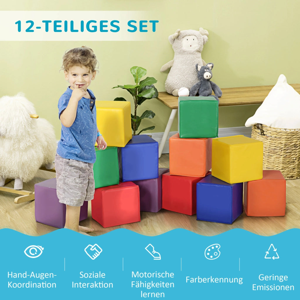Blocchi da Costruzione Morbidi per Bambini ¨C Minimal ¨C Rosso e Giallo