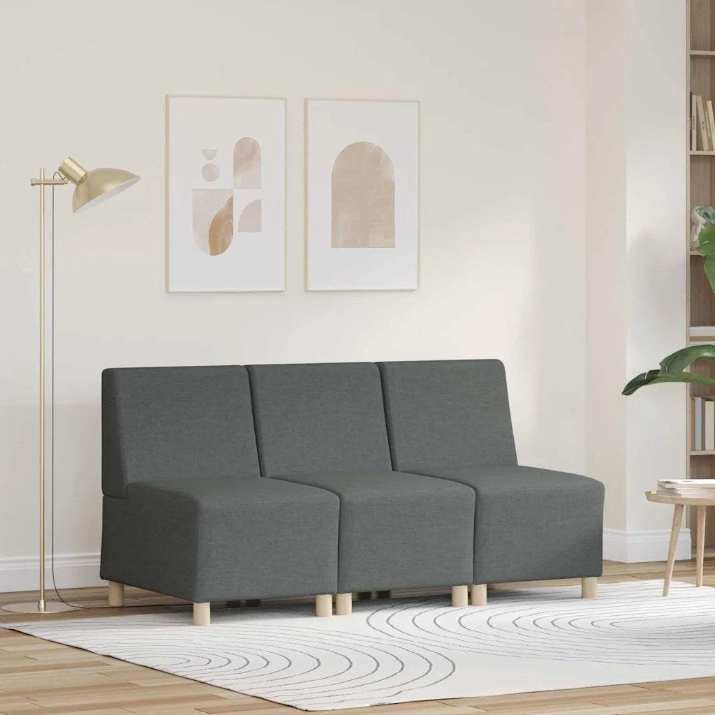 Unità di Divano Modulare Senza Braccioli 3 pcs Grigio scuro 3399793