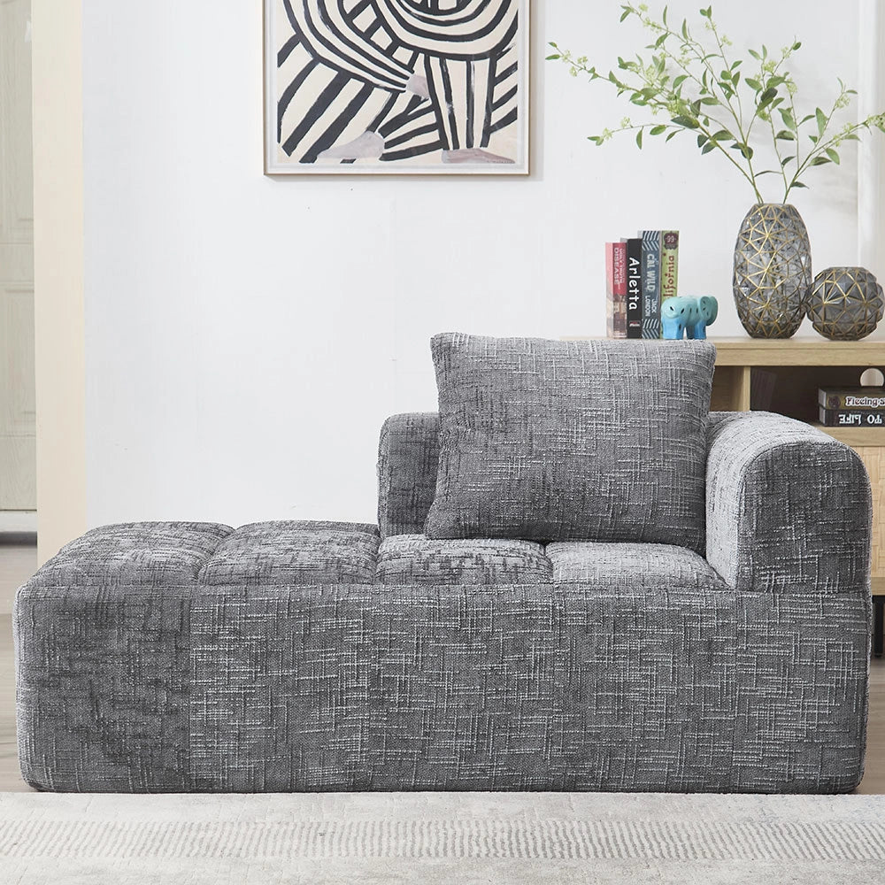 Chaise longue - Xylo - pronto uso con tasche laterali grigio