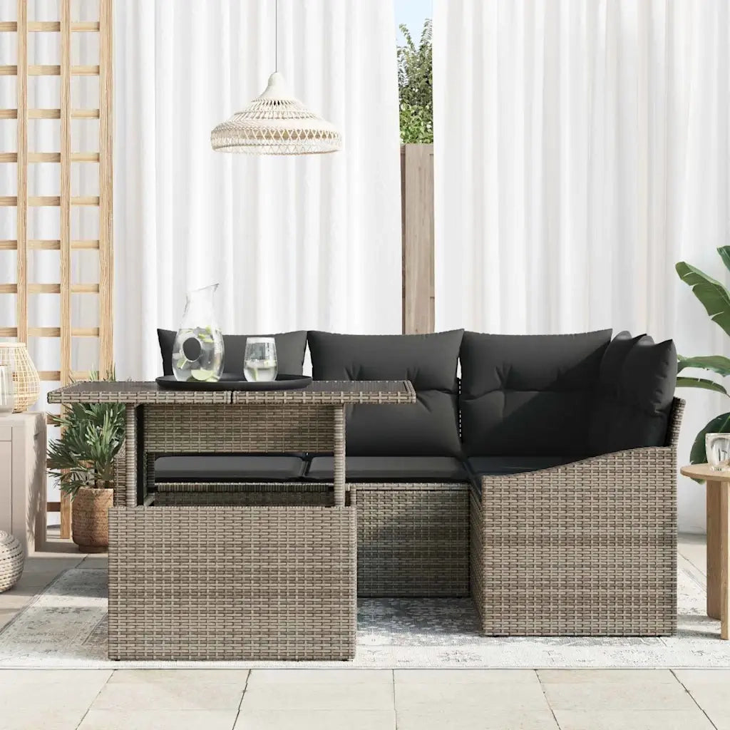 Set Divano da Giardino con cuscino con cuscino 5 pcs Grigio 3357732