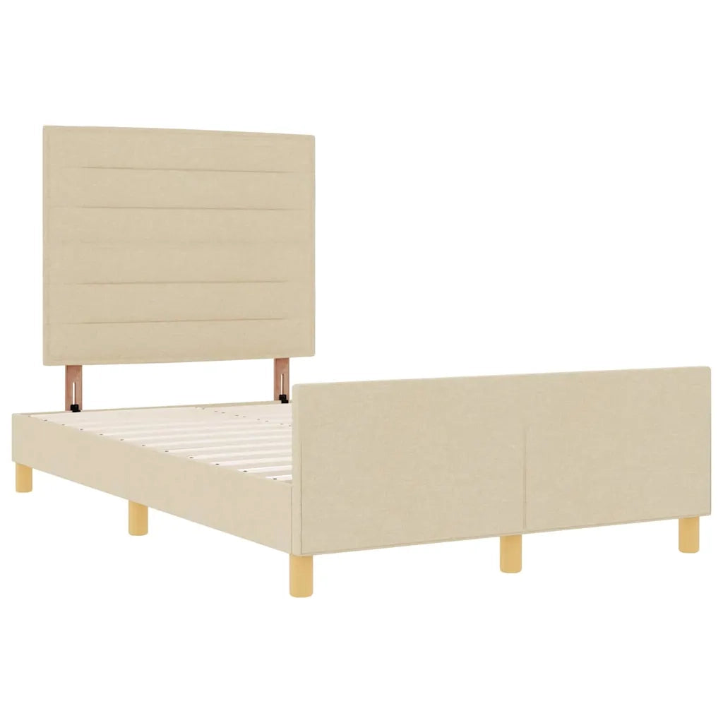 Struttura del letto con testiera Crema 120 x 190 cm Tessuto 3344639