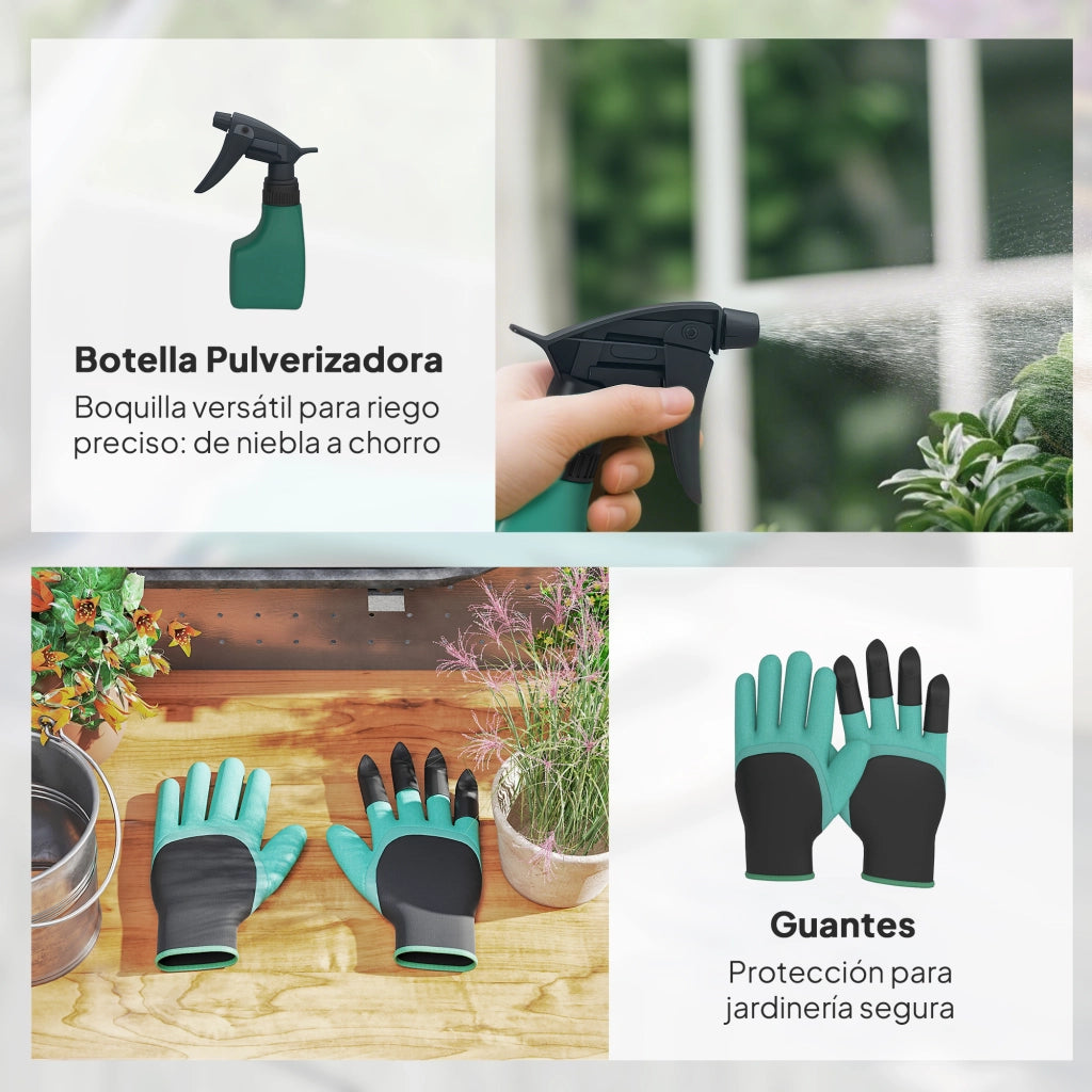 Set Attrezzi da Giardino 9 Pezzi ¨C Xylo ¨C Alluminio con Forbici e Borsa