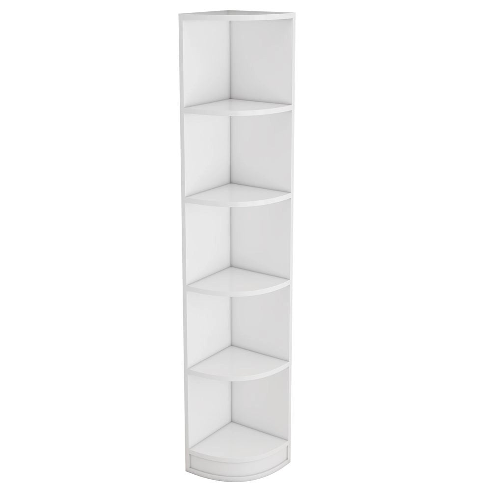 Libreria Angolare - Xylo - 135??54??180 cm - 5 Ripiani MDF Bianco