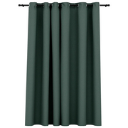 Tenda Oscurante Effetto Lino con Occhielli Verde 290x245 cm