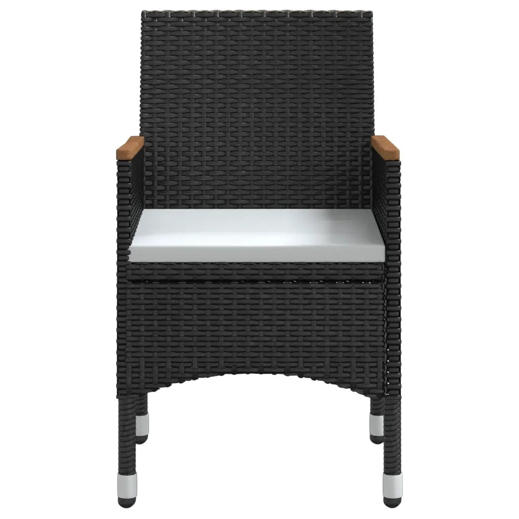Set da Pranzo da Giardino 5 pz con Cuscini Nero 3099331
