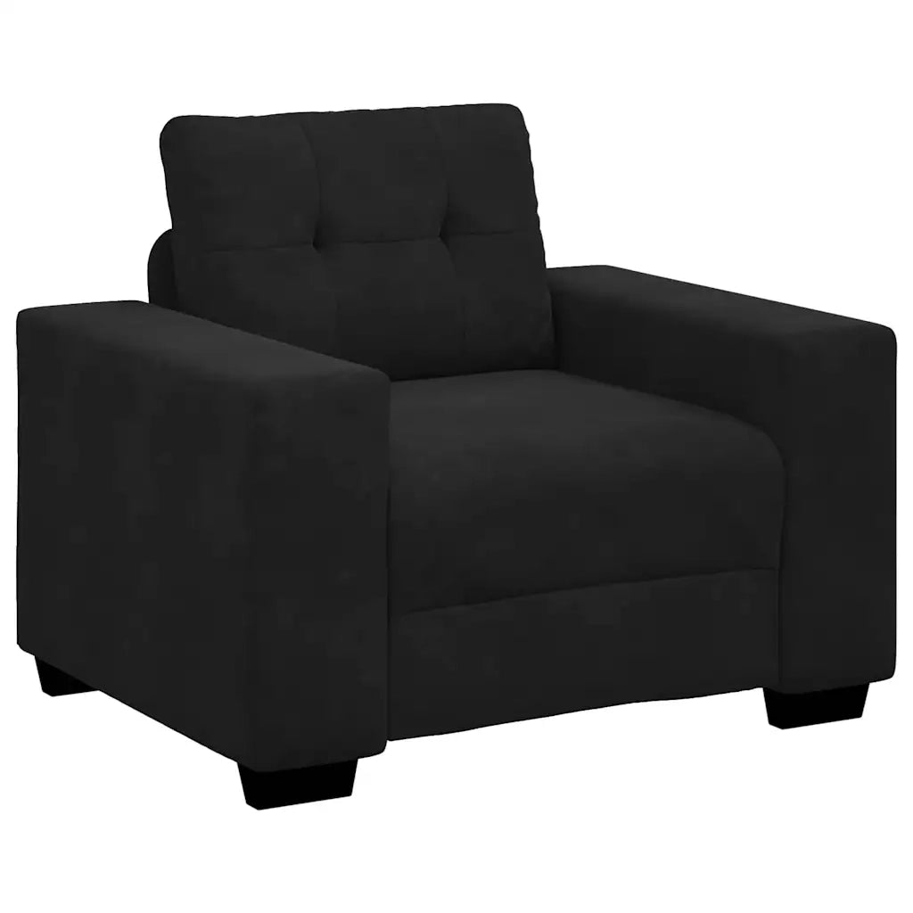 Divano Sedia Nero 100x78x80 cm Velluto 4105103