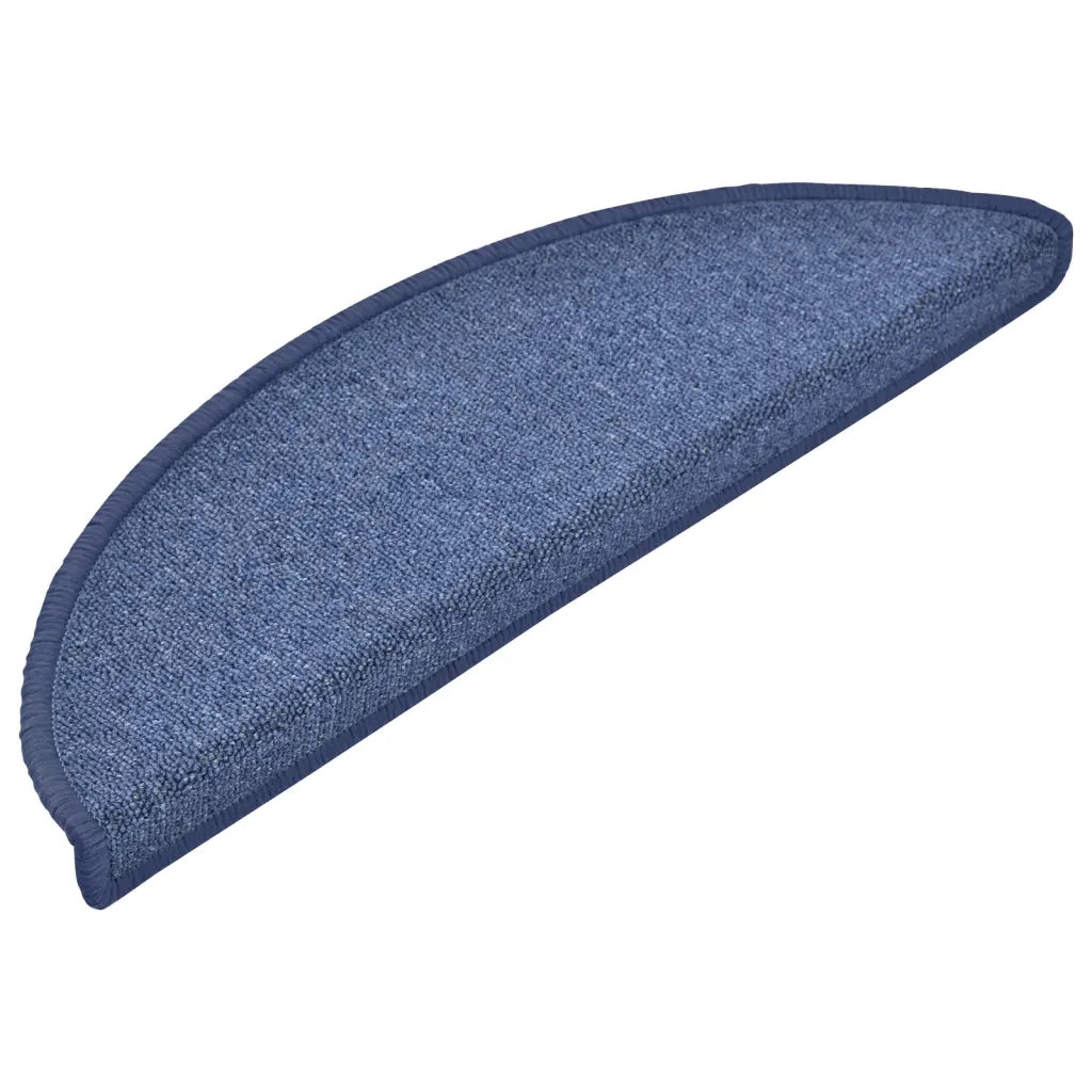 Tappetini per scale 15 pz | Gradini per Scale 56x17x3 cm blu semicircolari